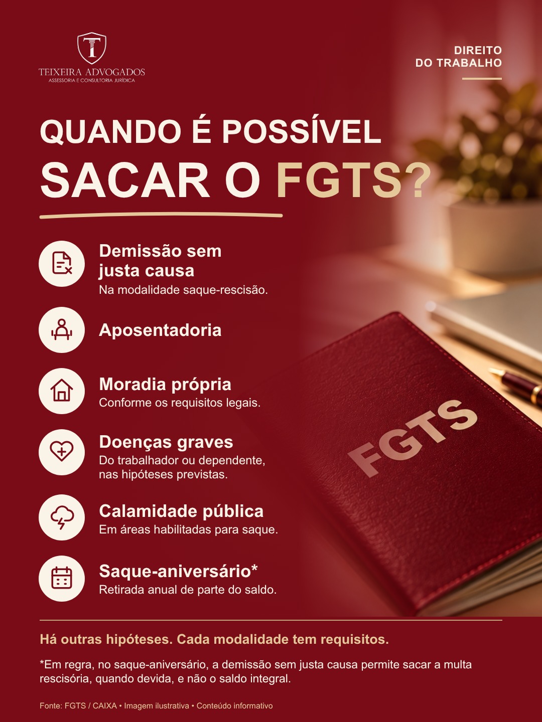 Você sabe quando pode sacar o FGTS?